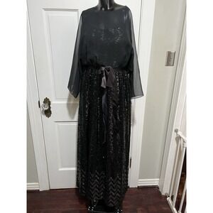 Black Sequin Formal Homecoming Prom Long Dress